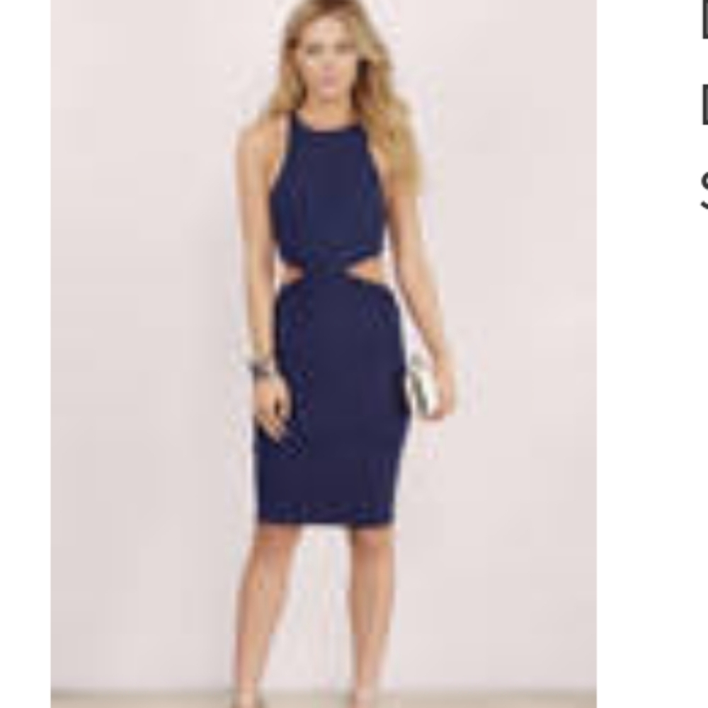 Tobi navy ribbed cutout dress. NWT. Size small
